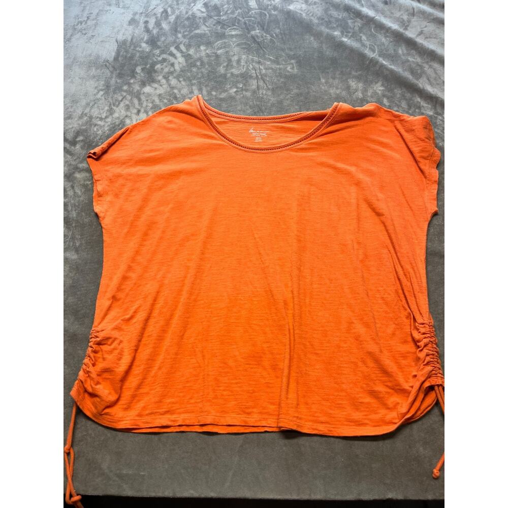 Lane Bryant Womens Orange Top Plus Size 22/24 Cool Casual Cotton Slub Soft